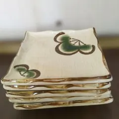 【最終処分】花模様の四角い皿 5枚セット