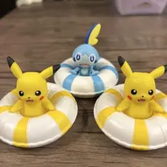 ピカチュウ メッソン 浮き輪フィギュア 3体セット カプセルトイ
