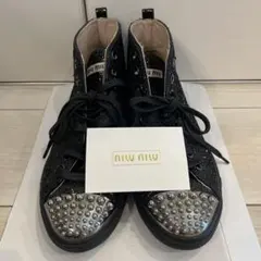 【miu miu】グリッター スタッズ ハイカットスニーカーのサムネイル
