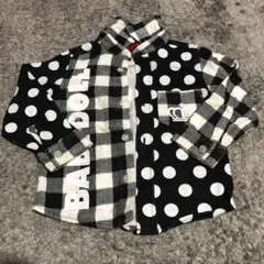 BABY DOLL チェック柄ドットシャツ 90