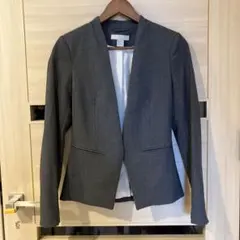 h&m テイラードジャケット　ノーカラー　Sサイズ　グレー