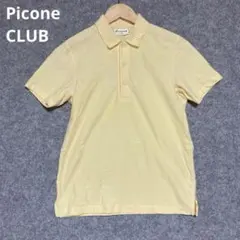 Picone CLUB イエローポロシャツ 半袖刺繍ロゴ入り