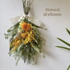 ＊Natural＊ミモザとグリーンスワッグ　♡ドライフラワースワッグ
