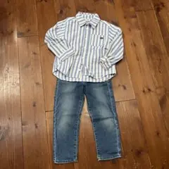 120cm ブリーズ　シャツ　＆　ユニクロ　デニム　長ズボン　セット
