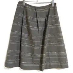 SPB フレアスカート ストライプ ミモレ丈 薄手 Sサイズ ひざ丈 美品 春