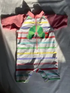 ベビー水着 女の子 ストライプ 半袖