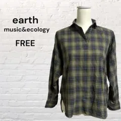 earth music&ecology チェック柄プルオーバーシャツ FREE