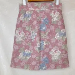 MAJESTIC LEGON 花柄 Aライン タイト 膝丈 スカート M