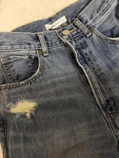 MOUSSY ハイウエストダメージ加工デニム 26