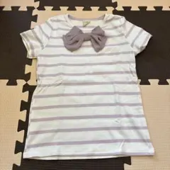 ストライプリボン付きTシャツ