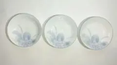 花模様の浅いボウル皿3点セット