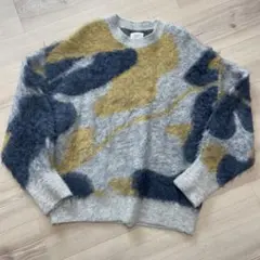 Ungrid シャギージャカードニット　ブルー