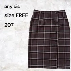 any sis チェック柄 フレアスカート FREE