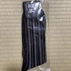 【新品未使用】メンズフォーマルソックス 黒 ストライプ　25センチ