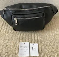 tk. TAKEO KIKUCHI 「レザー調ミニウエストバッグ」ブラック
