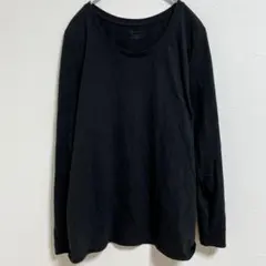 美品✨大きいサイズ ロンT 【XL】黒 無地 カットソー 古着 長袖 部屋着