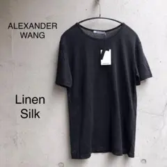 ALEXANDER WANG リネン シルク 半袖　シアーTシャツ　ブラックのサムネイル