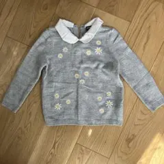 LC Waikiki グレー 花柄カーディガン 5-6Y