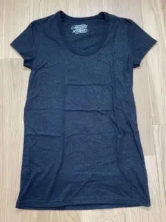 UネックTシャツ 黒 ラメ ナチュラルビューティベーシック　M