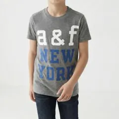 アバクロキッズ【M】キッズ　ロゴ Tシャツ 半袖 ヴィンテージ加工