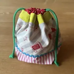 給食袋 コップ袋 ハンドメイド 動物柄グレー