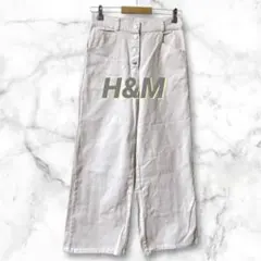 Ld604＊美品⭐️エイチアンドエム ワイド デニム ジーンズ　ボタンフライ