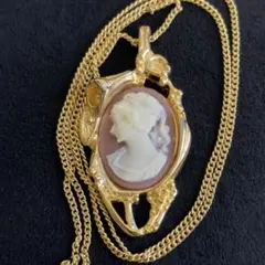 【14】カメオネックレス　ペンダント　レトロ　ヴィンテージ