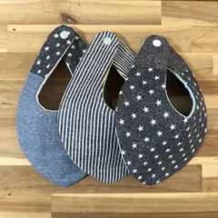 452③ デニムスタイ ハンドメイド よだれかけ 3枚 スタイ