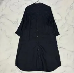 ✨美品✨ MUJI Labo 無印良品 リネン 麻100%ロングシャツワンピース