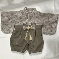バースデイ　cottoli コトリ　ベビー袴　70 ベージュ　小花柄　男の子