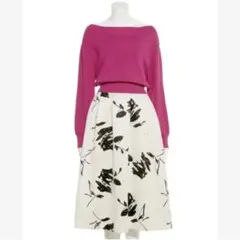 フラワードッキングニットワンピース