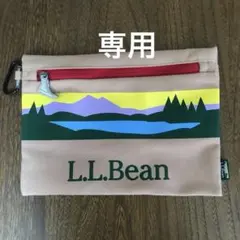 L.L.Bean アウトドアポーチ ベージュ 風景プリント