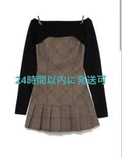 andmary Selena check mini dress