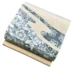 ユ200名古屋帯 辻け花 正絹着物帯　仕立て上り