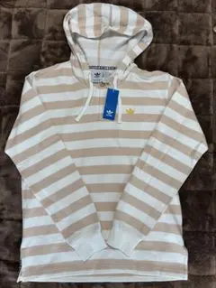 【新品】adidas ストライプ ニットパーカー