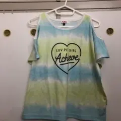 ピンクラテ 肩出し タイダイデザインTシャツ 160