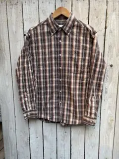 □ converse 茶色チェックシャツ