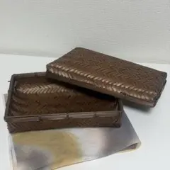 蓋付き　竹籠