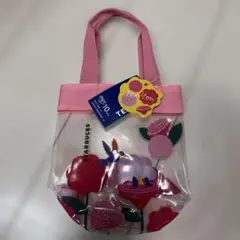 Starbucks クリアトートバッグ ピンク 花柄