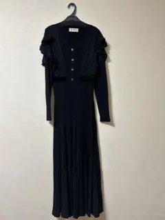 LILY BROWN ブラック ロングニットワンピース