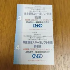 日本スキー場開発　スキー場リフト利用割引券２枚