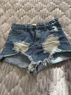 デニムショートパンツ Sサイズ ダメージ加工