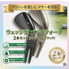 【ゴルフ ウェッジ型】 グリーンフォーク 2本セット（シルバー＆ブラック）のサムネイル