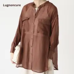 Lugnoncure バンドカラーシアーシャツ