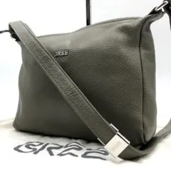 【美品】BREE ブリー ショルダーバッグ カーキ グレージュ レザー 本革のサムネイル