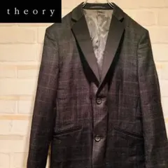 メンズ【theory】冬物テーラードジャケット 黒チェック　サイズ36