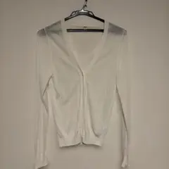 UNIQLO ホワイト UVカットカーディガン 長袖　シアー