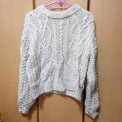 MAJESTIC LEGON アイボリー ケーブルニット M