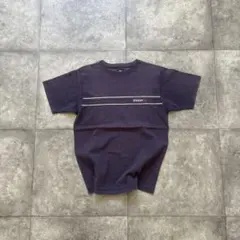 00s old STUSSY メキシコ製 ブラック フェルトロゴ Tシャツ 短丈