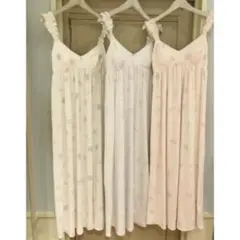 ジェラートピケ シェル柄 カップ付きキャミソールワンピース